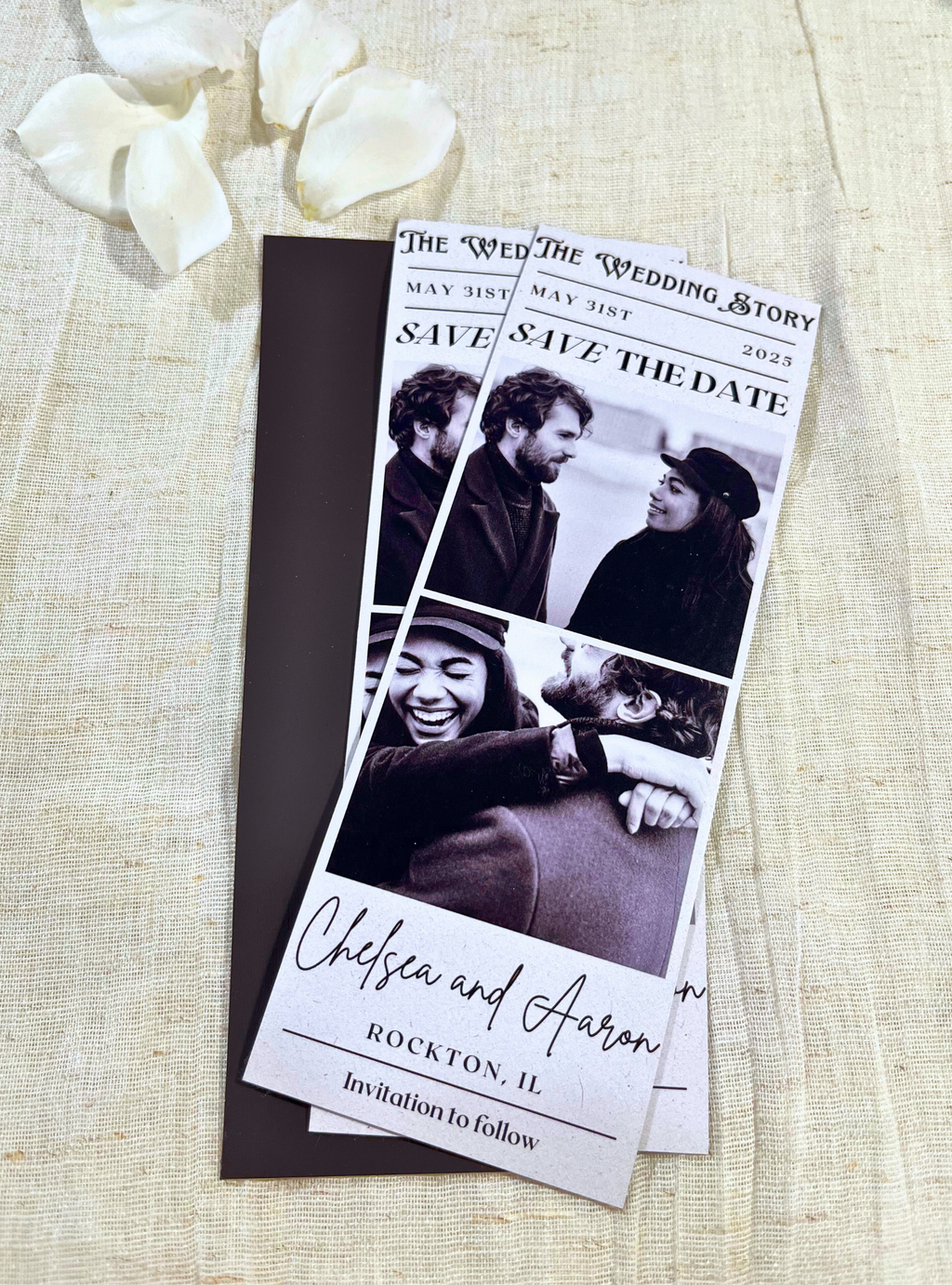 Vintage Save The Date Photo Strip Magnet
