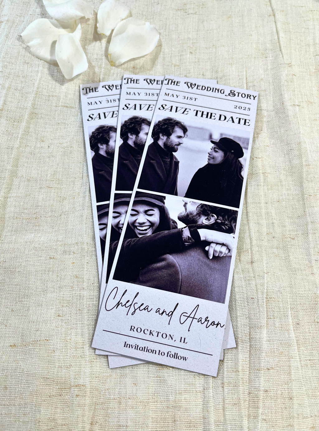 Vintage Save The Date Photo Strip Magnet
