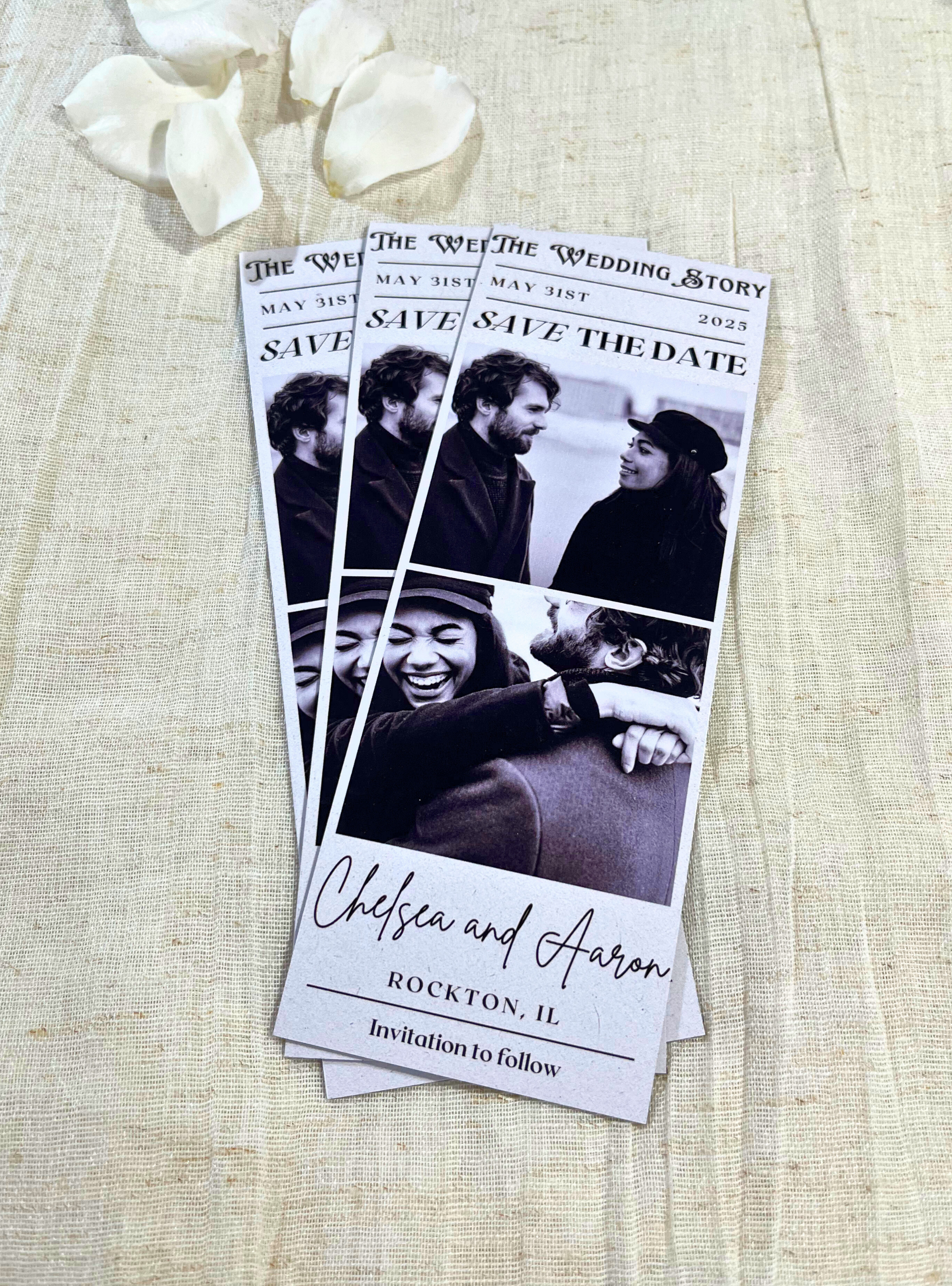 Vintage Save The Date Photo Strip Magnet