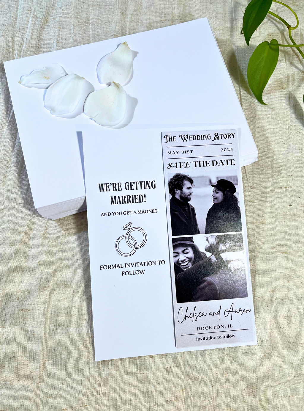 Vintage Save The Date Photo Strip Magnet