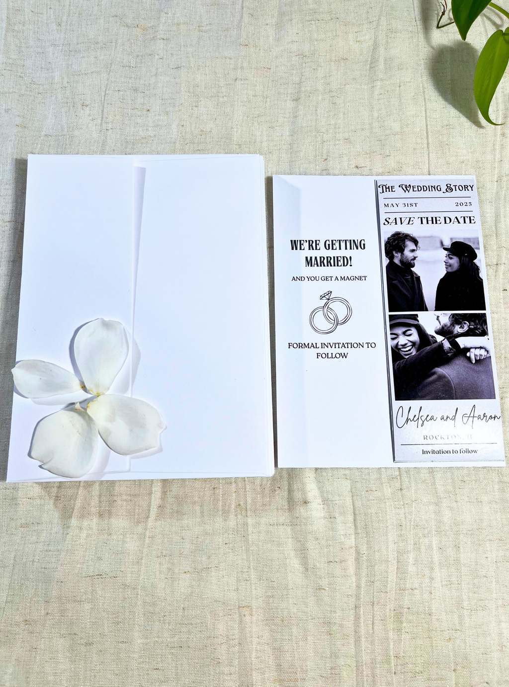 Vintage Save The Date Photo Strip Magnet