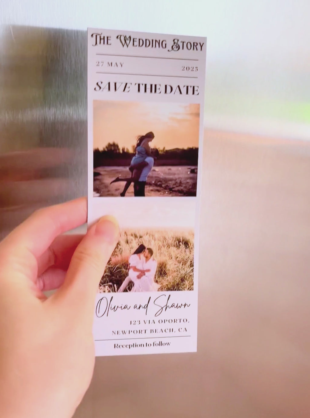 Vintage Save The Date Photo Strip Magnet